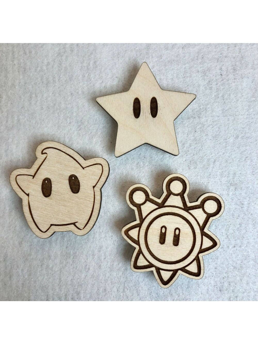 3 Pack Super Mario Stars Magnets